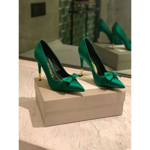 tom ford Party Brands high Luxury heel Lady Dress Shoes Summer All-day designing Sandals back Bow Tie Pump Suede sexy playful High Heels 35-43 AS7T