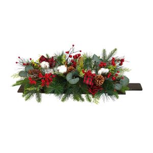 Other Event Party Supplies 24" Holiday Berries Pinecones and Eucalyptus Christmas Artificial Arrangement Cutting Board Wall Decoration or 231005