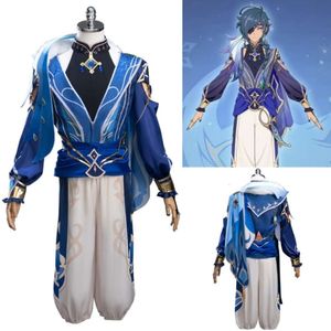 Kaya Neue Haut Cosplay Kostüm Genshin Impact Kaya Sailwind Shadow Cosplay Outfit Uniform und Perücke Anime Kostüme für Mann