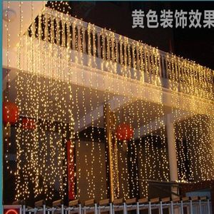 Jul Light Wedding Activity Bakgrund Layout Window Decoration Products 8 4M Water Waterfall 1024LED Holiday Lights Series235n