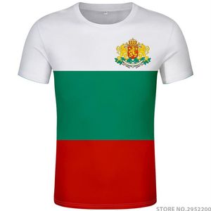 Bulgária t camisa diy feito sob encomenda nome número bgr país camiseta nação bandeira bg búlgaro preto faculdade impressão po roupas3067