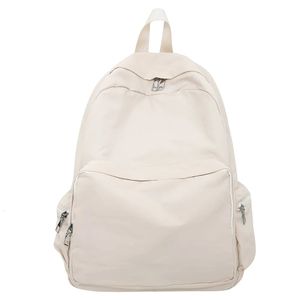 School Bag Ultra Light Rucksack Water Resistant Shoulder Knapsack Adjustable Strap MultiPockets Nylon Solid Color Students Book 231005