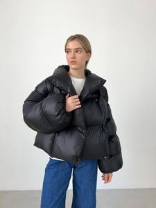Mulheres para baixo parkas gotoola outono e inverno personalizado estilo rua pão casaco de algodão térmico na moda curto capuz 231005