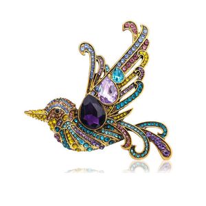 Designer Luxury Brooch Creative Bird Colorful Rhinestone Glass Breast Needle Animal Fashion Bird Breast Flower Advanced Small Group Breast Needle