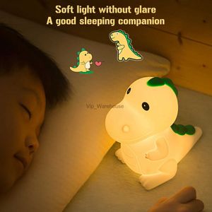 Lâmpadas de mesa LED Dinosaur Night Light USB Recarregável Dimming Touch Silicone Table Lamp Quarto Cabeceira Decoração Casal Presente Boby Light YQ231006