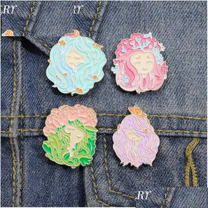 Pins Brooches Beautif Floral Flower Enamel Pin Brooch Plants For Friends Wholesale Colorf Lapel Backpack Hat Accessories Custom Wom