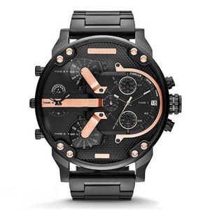 Orologio da uomo quadrante grande al quarzo in acciaio inossidabile con calendario da uomo orologi militari di lusso orologi da polso montres pour hommes260M