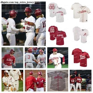 2023 NCAA Herren Custom Alabama Crimson Tide Baseball-Trikots Aidan Moza Brock Blatter Grayson Hitt Ben Hess Ryan Guardino Brayden Gainey Jake Leger Will Portera