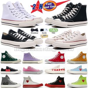 Klasyczna płótno z lat 70. Platforma Platforma Kobieta CDGS buty męskie 1970 Miłość Czarna biała czerwona All For Star Big CDG Eye Midsole Jam Chuck High Low Nise Nazwa 70