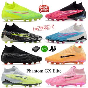 Phantom GX Elite DF FG Mens Futbol Ayakkabıları Ag Nu Blaze Sınırlı Sınırlı Baltık Blue Pembe Anti Tapma Paketi Füzyon Volt FG Guava Buz Siyah Futbol