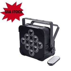 США СТОК 9X18W 6IN1 RGBAW УФ-БАТАРЕЯ С ПИТАНИЕМ DMX LED Par Light DJ Светодиодный светильник для свадебной вечеринки с пультом дистанционного управления Освещение сцены