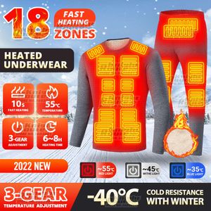 Winter Men Heated Jacket Thermal Underwear S Ski Suit Usb Electric Vest Heating Clothing Fishing Long Johns