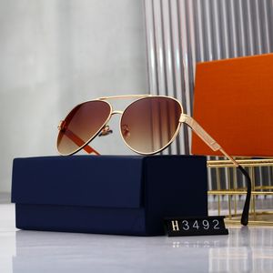 Mode klassische Pilotensonnenbrille für Herren Damen Metall Oval Goldrahmen UV400 Herren Vintage Stil Attitude Sonnenbrille Schutz Designer Brillen mit Box