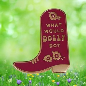 Stift brosches parton cowboy boot emalj pin Jag kommer alltid att älska dig jolene kappa i många färger västra cowgirl countrymusik brooc217z