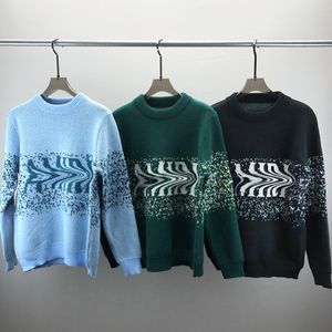 5 Maglioni da uomo Maglione girocollo a righe da uomo alfabeto jacquard designer autunno e inverno moda caldo maglione lavorato a maglia morbido tessuto misto cashmere taglia top ZP09