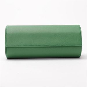 Caixas de relógio Casos Caixa Portátil PU Couro Rolo Bolsa Coletor de Armazenamento com Slid In Out Travel Case Organizadores Verde Gift285Z