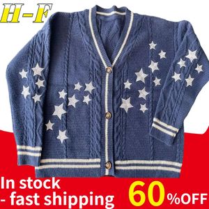 Women's Knits Tees Women Midnights Vintage Star Embroidered Knitted Cardigan Tay Casual Loose Lor Sweater Spring Swif T Beige Strawberry Cardigans 231006