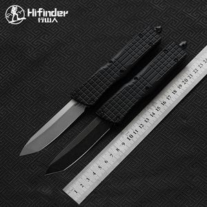 Hifinder faca utilitária feita com lâmina D2 alça de alumínio sobrevivência EDC acampamento caça ao ar livre ferramenta de cozinha chave
