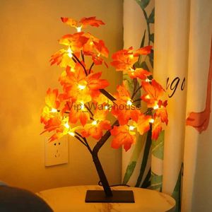 Bordslampor LED -bordslampa Rose Flower Tree Lights USB Fairy Maple Leaf Night Light for Home Party Xmas Christmas Wedding Bedroom Decoration YQ231006