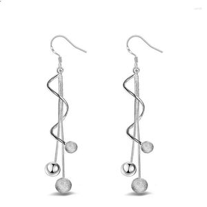 Dangle Earrings Female Long Section Korean Fashion Tassel 925 Silver Needle Ball Design Women Jewelry Brincos Pendientes Aretes