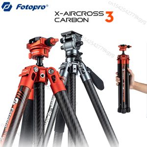 Tripodlar Fotopro Xaircross 3 Karbon Fiber Uzatılabilir Tripod Hafif Seyahat DSLR Kamera Kaydırıcısı 231006