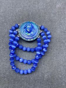 Link Bracelets European And American Fashion Trend Sleeping Beauty Series Blue Opal Bracelet