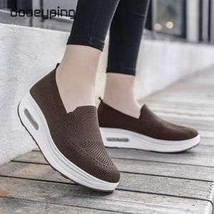 Dress Shoes Spring Autumn Women's Swing Shoes Mesh Woman Loafers Flat Platforms Female Shoe Wedges Ladies Shoes Height Increasing Sneakers 231006