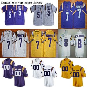 American Wear NOVO LSU Tigers College Football Jerseys 5 Derrius Guice 49 Arden Key 16 Danny Etling 69 Turner Simmers Branco Roxo Amarelo Mens Mulheres Crianças