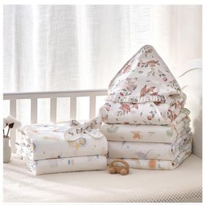 毛布nborn赤ちゃんスワドルラップ秋の冬のcocoon綿ソフト幼児寝台睡眠袋を受け取る