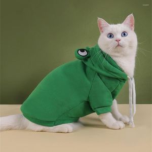 Dog Apparel Easy To Clean Cat And Clothes High-quality Materials Warm Winter Cute Frog Costume Pet Hoodie Comfortable Fit