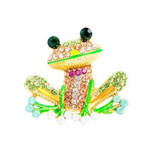 Designer de luxo broche nova moda dos desenhos animados caindo óleo sapo broche versátil esmalte corsage acessórios roupas corsage menina