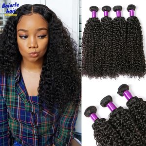 Synthetic Wigs Raw Indian Kinky Curly 3 4 Bundle Deals 100% Remy Human Hair Bundles 95G 840 Inch Natural Jerry Curl 231006