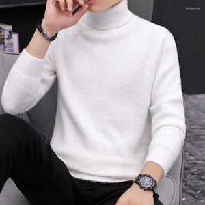 Suéter masculino zongke rosa gola alta inverno suéter de malha roupas masculinas malha coreano 2023 outono pullovers roupas masculinas M-2XL