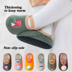 First Walkers Baby Anti-slip Socks Newborn Warm Crib Floor Shoes with Rubber Sole for Children Boy Toddler Foot Girl Infant Cute Kids Slippers Q231006