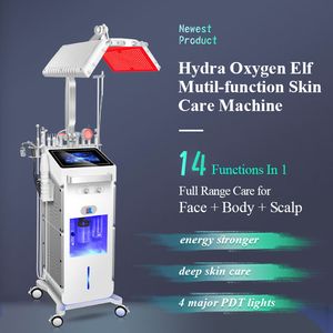 4 Colors Led PDT Acne Treatment Skin Whitening Hydro Dermabrasion Spa Equipment Pure Oxygen Water Jet Peel Facial Machine