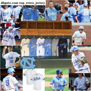 Nowy North College nosi 2022 NCAA Custom Unc Carolina Tar Heels zszyta koszulka baseballowa 20 Alex Ritzer 23 Alberto Osuna 6 Tyler Causey