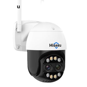 Hiseeu 4K 8MP Dual Objektiv PTZ Wifi IP Kamera 8X Zoom Outdoor HD Voll Farbe Nachtsicht Menschlichen erkennung Video Überwachung Kameras