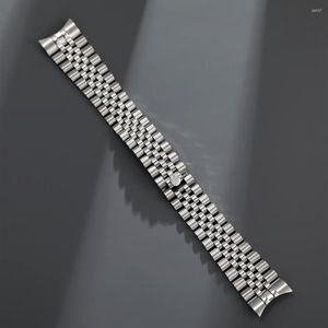 Watch Bands 12mm 13mm 17mm 20mm 21mm 316L Solid Stainless Steel Jubilee Curved End Strap Band Bracelet Fit For255V