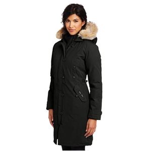 Moda Mulheres Designers Canadá O Brilhante Jaqueta Parka Inverno Mulheres Vestido Para Baixo Casaco Real Casaco De Pele De Guaxinim Gola Destacável H288r