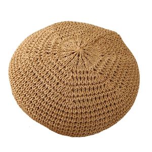 Berets Mulheres Berer Verão Tecido Palha Boina Chapéu Crochet Chapéu de Palha Chapéu de Sol Pintor Francês Chapéu Handmade Beach Hat Presente para ela 231006