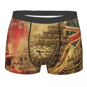 UNDUPTS Erkek Boksör Kılavuzu Şort Panties Vintage London Çağrı Kutusu Yumuşak iç çamaşırı İngiliz bayrağı Homme Moda