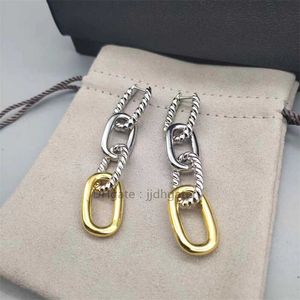 earrings shipping designer free jewelry bijoux woman fashion earring luxury Earrings Double Color Twisted Four Ring Buckle Chain Dy High Quality Accessories