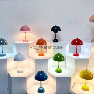 Table Lamps Mushroom Flower Bud LED Rechargeable Table Lamps Desk Lamp Touch Night Light For Bedroom Restaurant Cafe Modern Decoration Gifts YQ231009