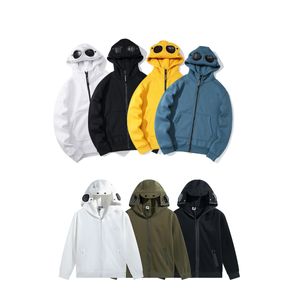 Men Jacket Autumn Zipper CP Hoodie Sweatshirts Pure Euro-American Simple Personality Trend Sanitary Clothes Jacket Hat Glasses Zipper Hoodie Mens Hoodies