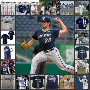 College Baseball trägt 2022 NCAA Custom Penn State Nittany Lions College-Baseballtrikot mit Nähten 4 Tyson Cooper 40 Ben Kailher 7 Ryan Ford 15 Brenden Franks 8