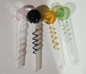 Atacado 12cm s forma tubos de vidro pirex tubos de queimadores de óleo de vidro curvo com tubo de água de balanceador colorido diferente