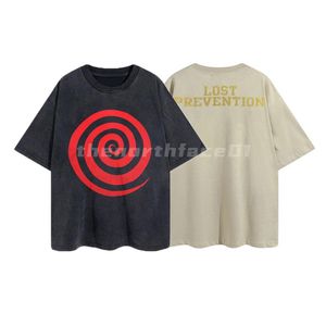Модная мужская футболка с круглым принтом, моющаяся старая, с коротким рукавом, летняя дышащая футболка, повседневный топ для пар, черный Apricot284T