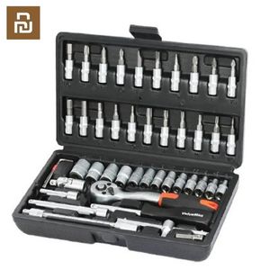 Chaves de fenda Youpin PcsSet Multifuncional Conjunto de chave de catraca Kit de combinação de ferramentas de reparo mecânico profissional com chave de soquete de transporte 231005