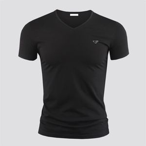 Homens camisetas Camiseta de alta qualidade puro algodão tees polos confortável tripulação v pescoço homens mulheres tridimensional metal triang257y