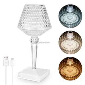 Bordslampor Bedside Lamp Touch Crystal bordslampa dekorativ nattljus USB LED -humör ljus för vardagsrum sovrum hotell yq231006